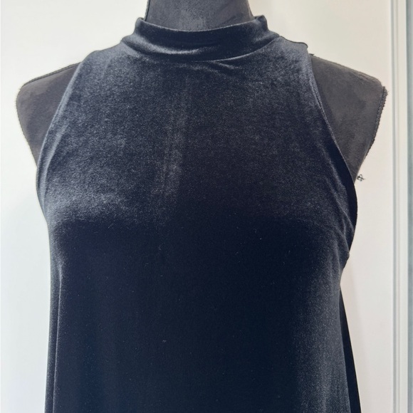 Cynthia Rowley Velvet High Neck Dress Black - Picture 3 of 9